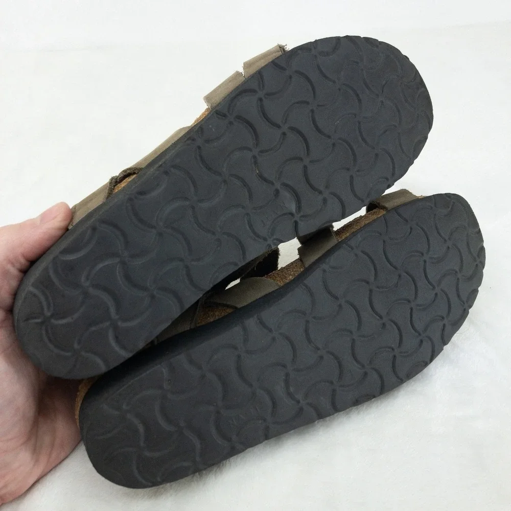 Naot‎ Kayla Sandals Womens US 6 EU 37 Gray Leather Cork Adjustable Straps